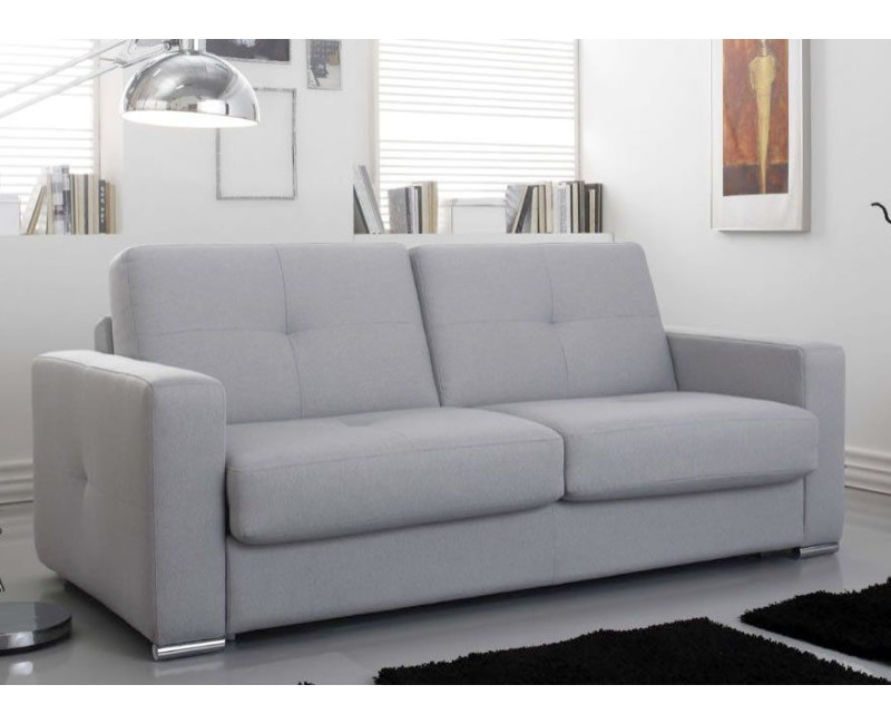 Sofá cama con chaise longue en piel natural Boston | Sofá cama de piel