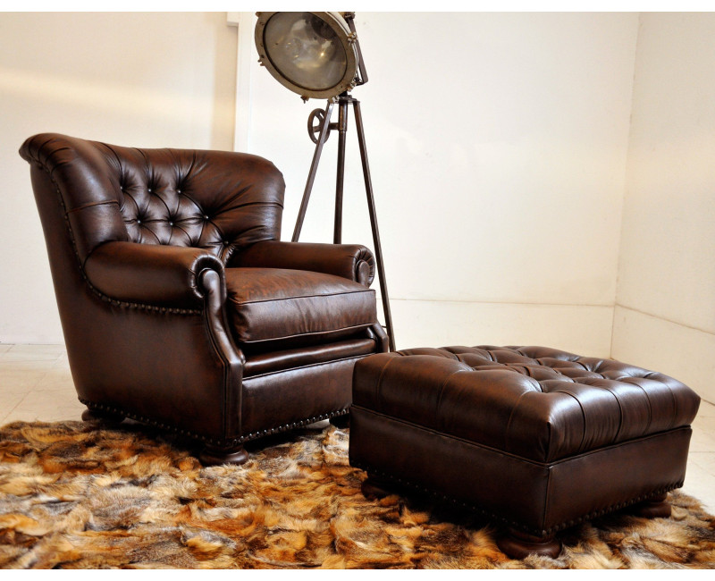 Sillón SOFT en piel natural | Butaca en cuero vintage | SofaHogar