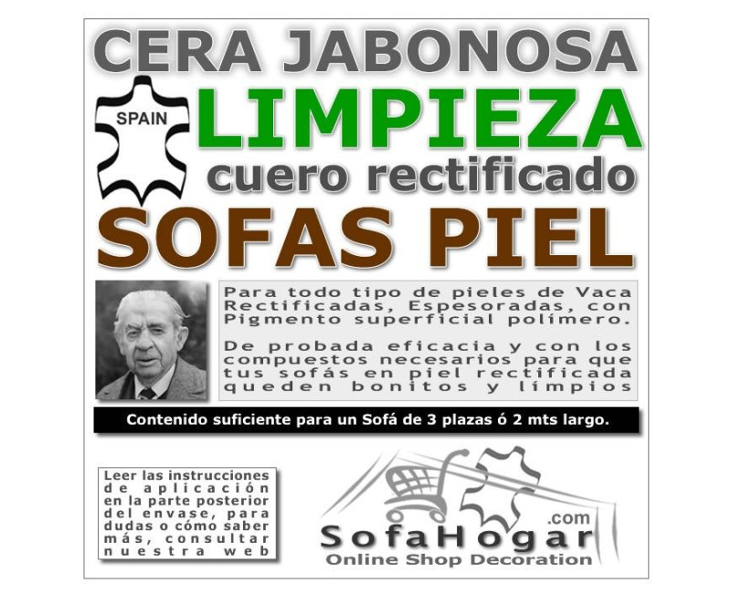 Cera Jabonosa Limpieza Sofás | Limpieza de sofás de piel | Sofahogar