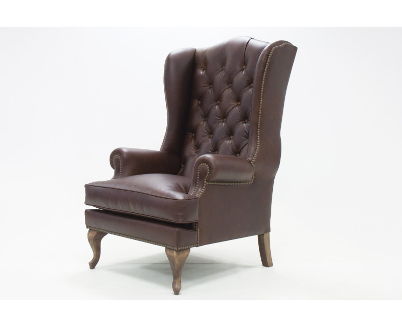 Butaca de piel Ringo Eight Clásico| Sillón orejero de cuero de alta gama