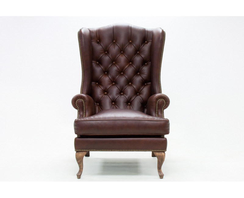 Butaca de piel Ringo Eight Clásico| Sillón orejero de cuero de alta gama