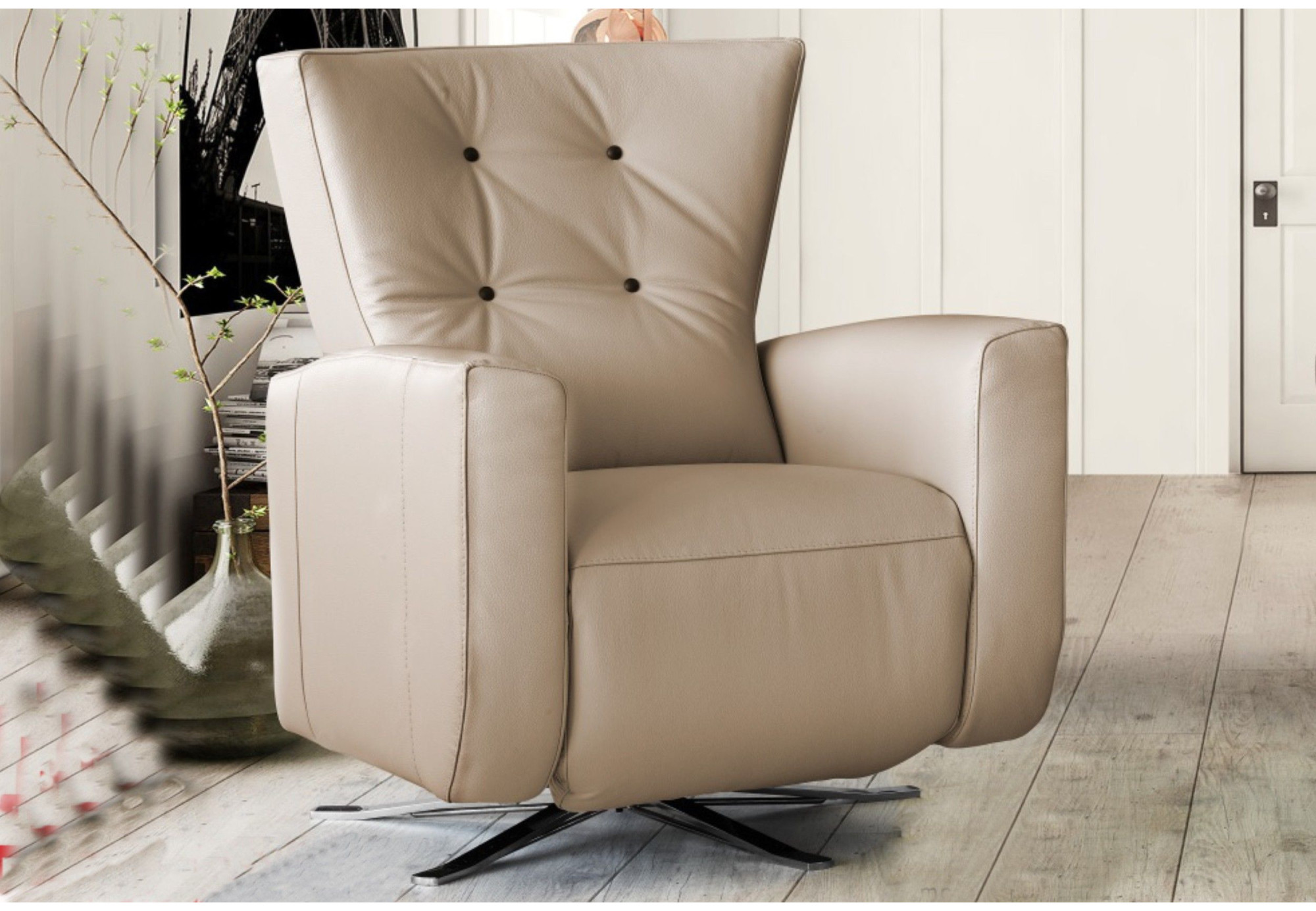 Sillón de piel Giratorio AMAIA | Sillones de piel | Sofa Hogar