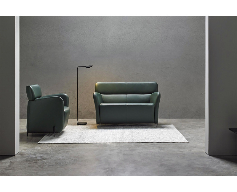 Sillón diseño en cuero natural GREEN | Comprar sillón de piel online