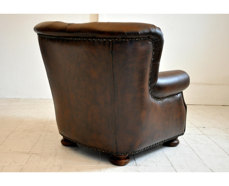 Sillón SOFT en piel natural | Butaca en cuero vintage | SofaHogar
