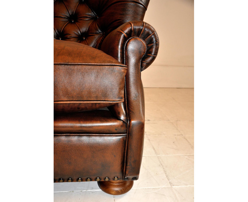 Sillón SOFT en piel natural | Butaca en cuero vintage | SofaHogar