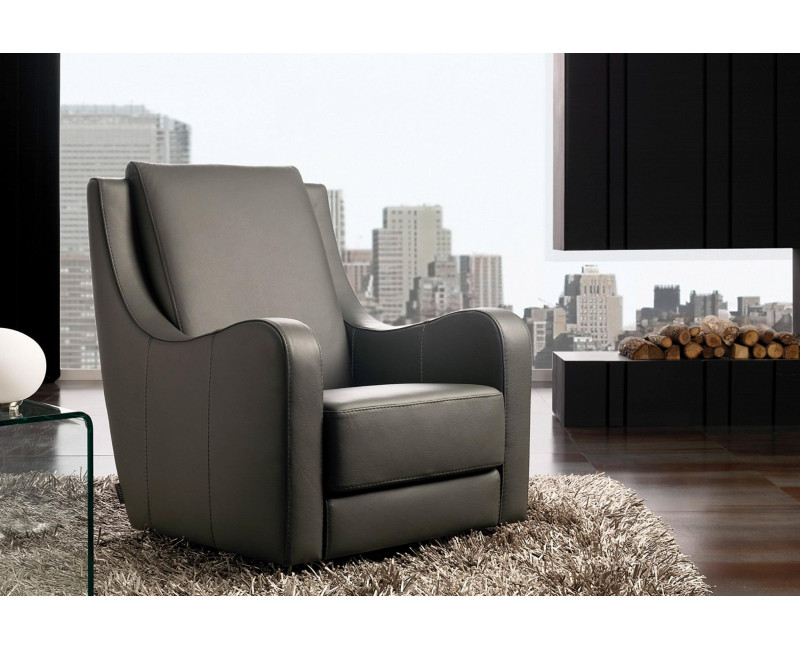 Sillón de piel giratorio Bryton | Sillón de piel | SofaHogar