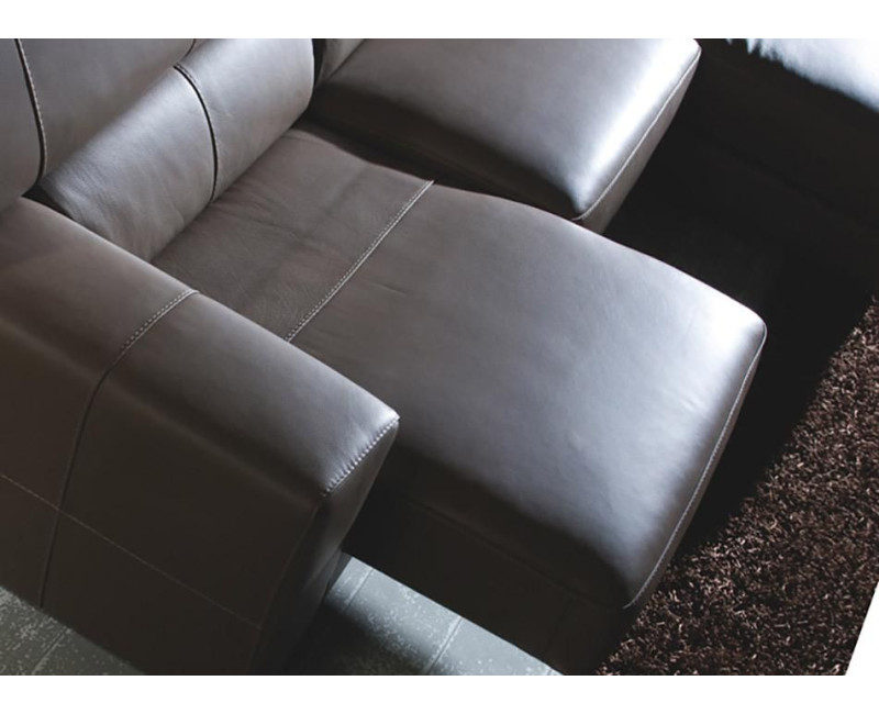 Cahiselongue de piel con asientos deslizantes DALBERT | Sofás de piel