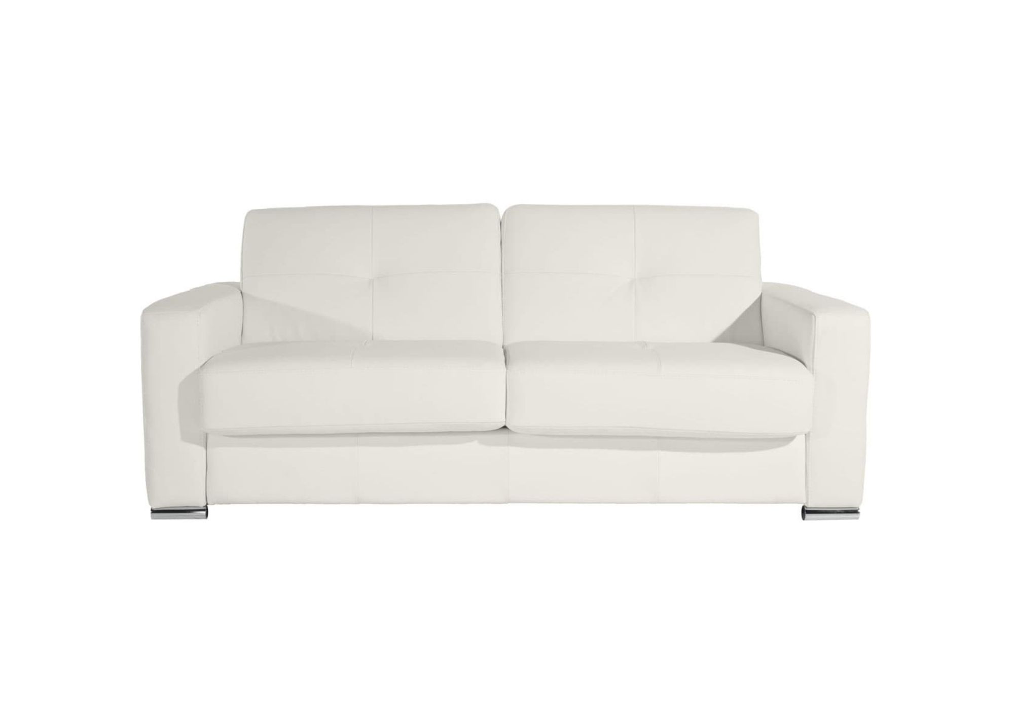 Sofá cama con chaise longue en piel natural Boston | Sofá cama de piel