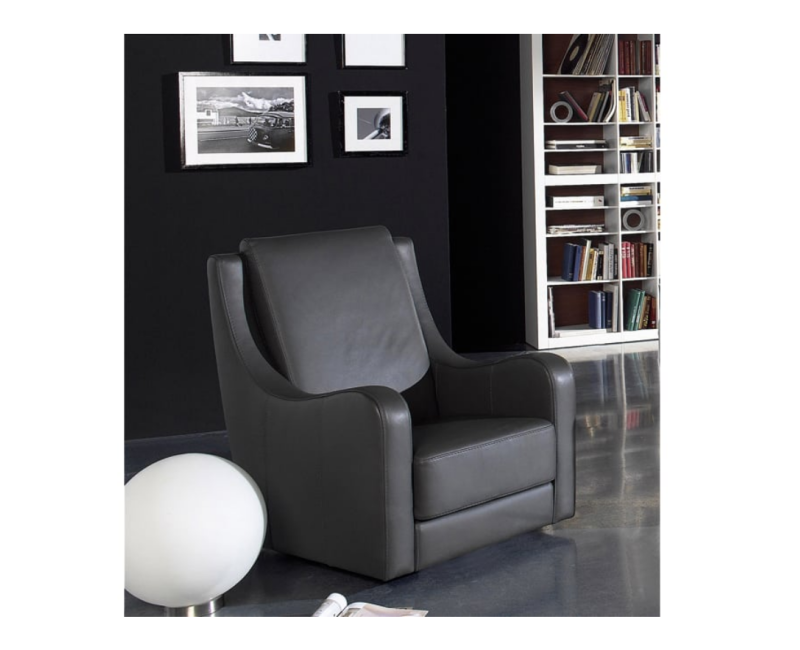Sillón de piel giratorio Bryton | Sillón de piel | SofaHogar