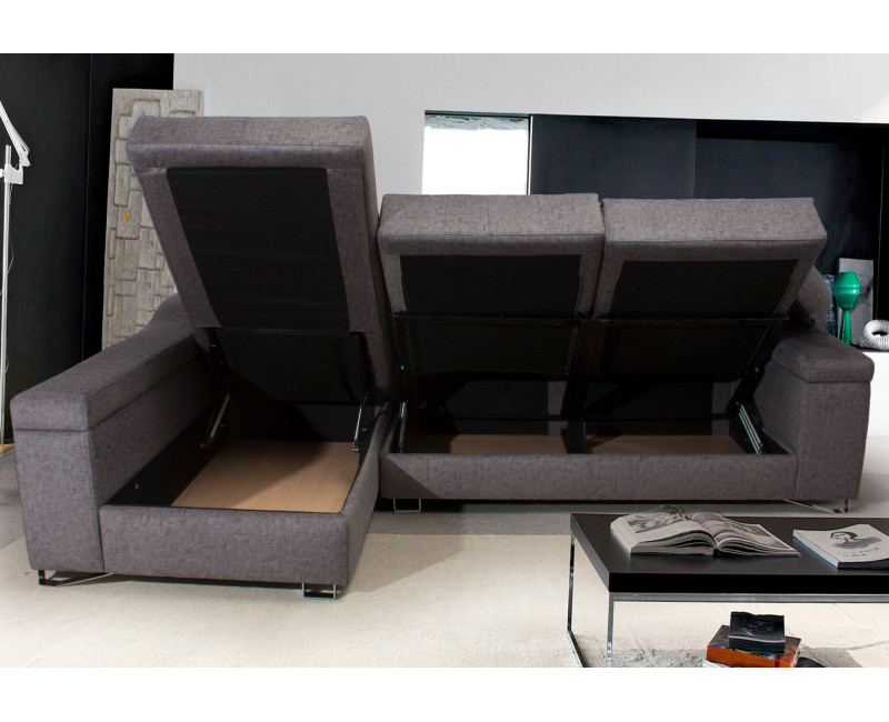 Chaiselongue piel natural con asientos deslizantes FOCOS | Sofahogar
