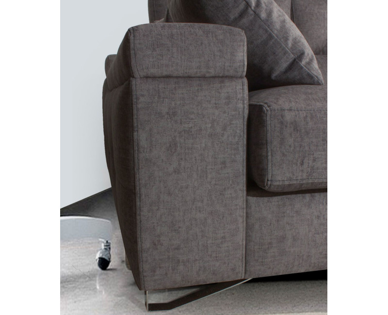 Chaiselongue piel natural con asientos deslizantes FOCOS | Sofahogar