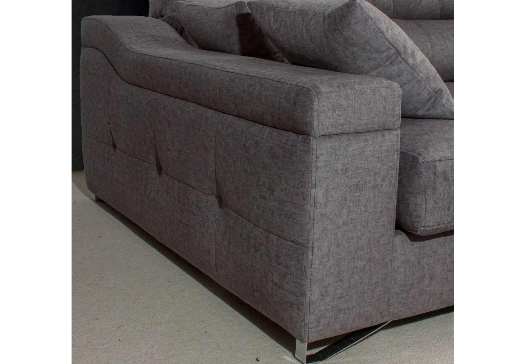 Chaiselongue piel natural con asientos deslizantes FOCOS | Sofahogar