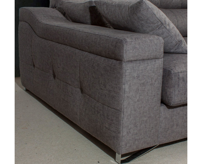 Chaiselongue piel natural con asientos deslizantes FOCOS | Sofahogar