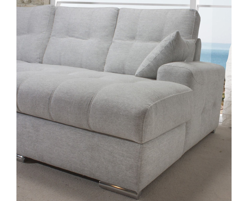 Sofá de piel con chaise longue PERLA | Comprar sofás online