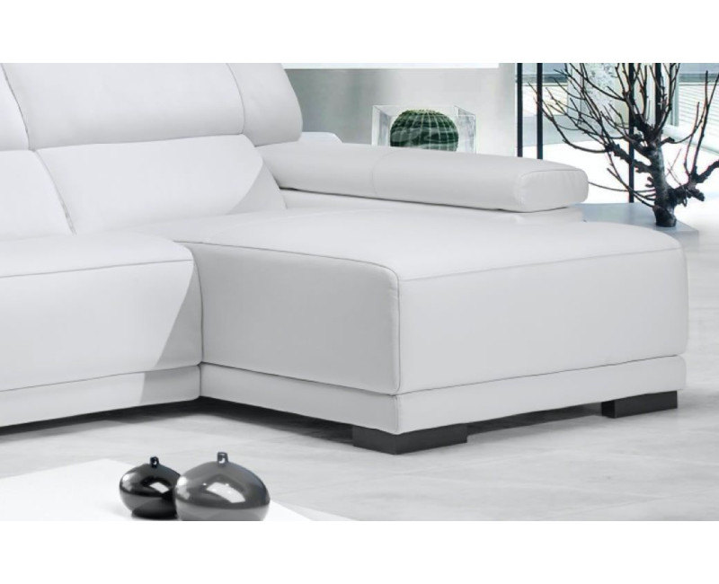 Sofá 4 plazas blanco con chaise longue PAOLA | Comprar sofás de piel