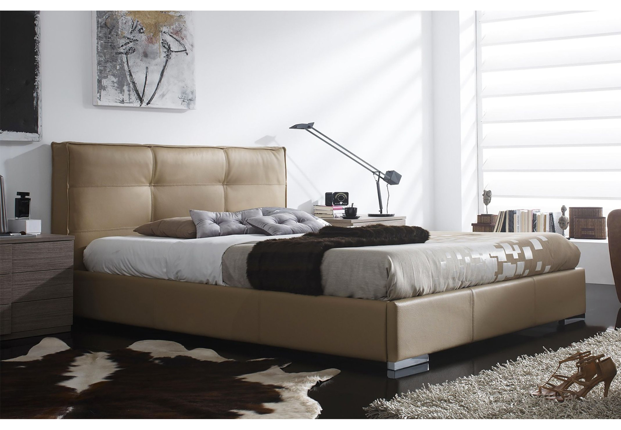 Cabecero de piel espesorada René | Cabezal cama de piel | Sofahogar