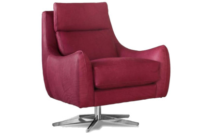 Sillón giratorio de piel RALEIGH | Sillón de piel moderno | Sofahogar