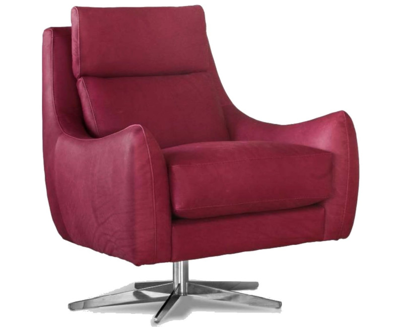 Sillón giratorio de piel RALEIGH | Sillón de piel moderno | Sofahogar