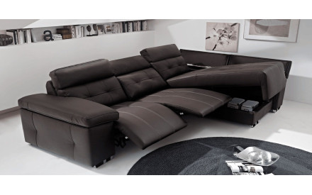 Chaiselongue 3 plazas de piel Clayton | Chaiselongue de piel | Sofahogar 2