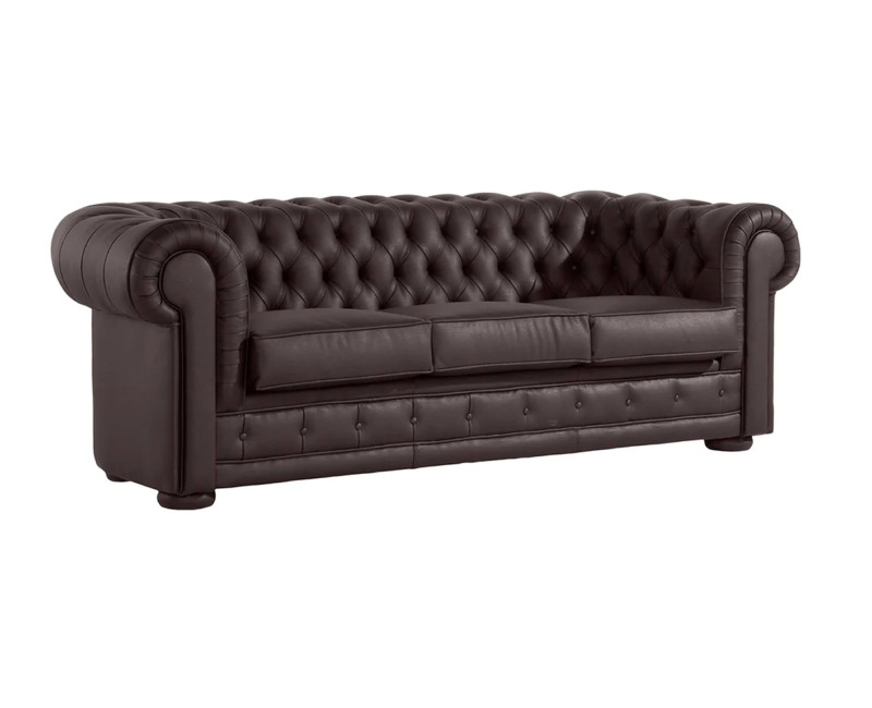 Sofá Chesterfield 3 Plazas Chester Piel Blanca Natural – Classic