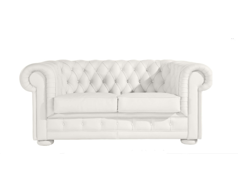 Sofá Chesterfield 3 Plazas Chester Piel Blanca Natural – Classic
