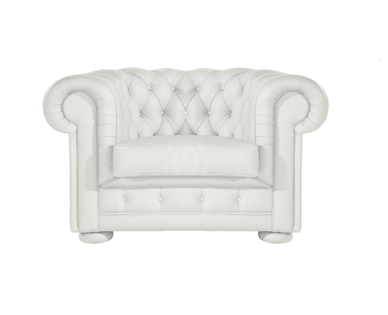 Sofá Chesterfield 3 Plazas Chester Piel Blanca Natural – Classic