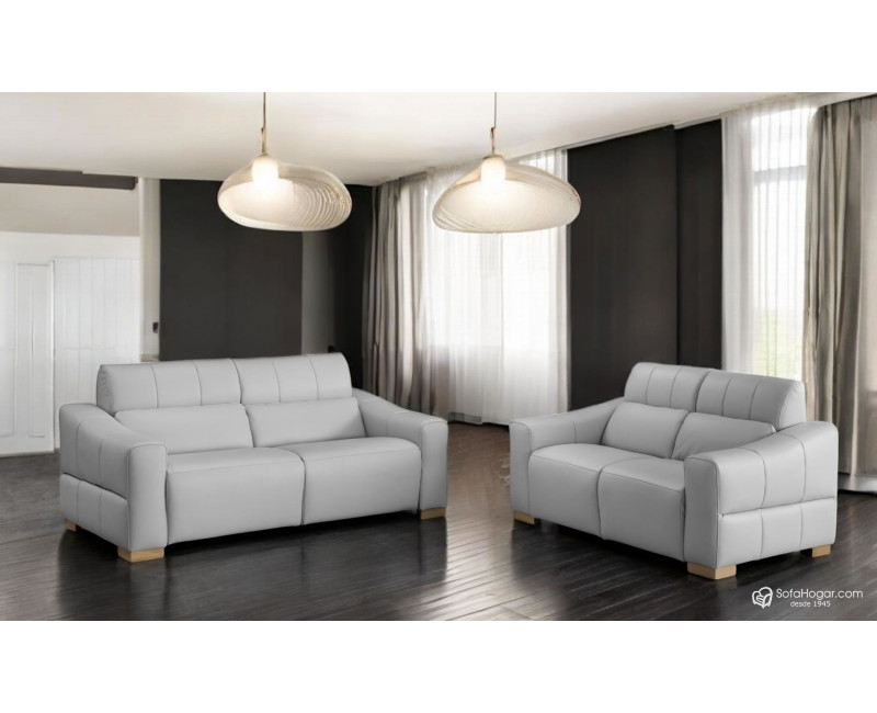 Sofá de Piel Natural con Relax Eléctrico | Estilo contemporáneo y Lujo