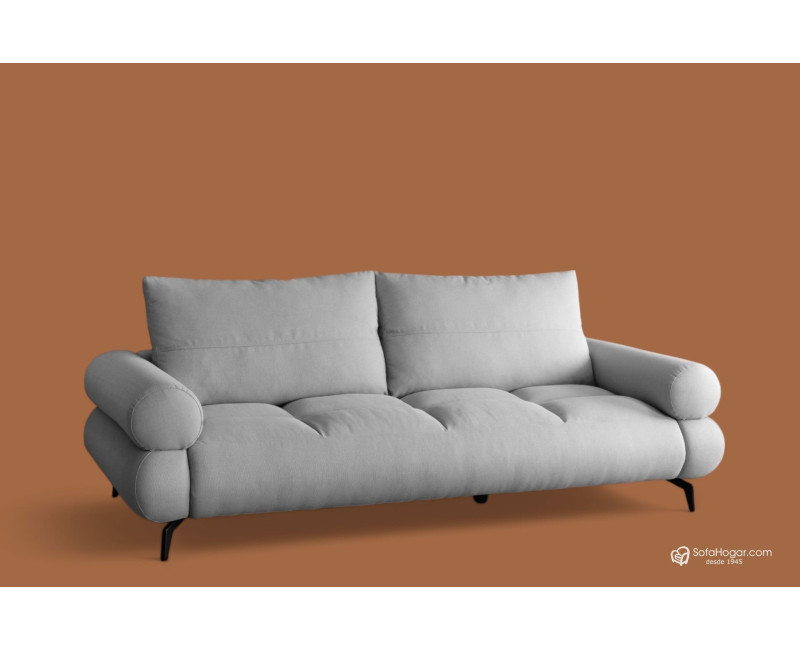 Sofá Piel Pata Alta de Diseño con Asiento Muelles Ensacados |SofaHogar