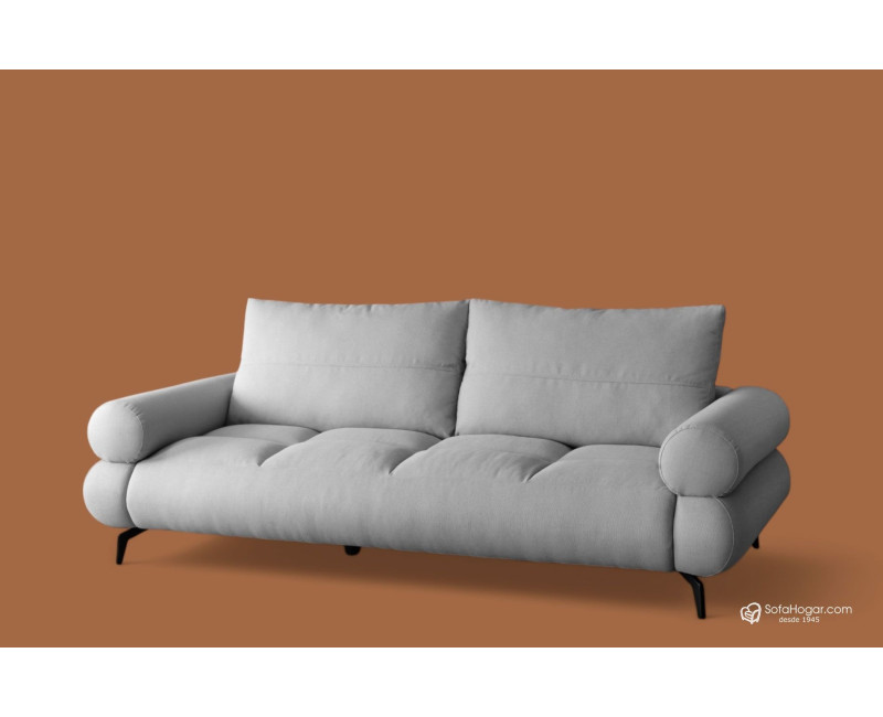 Sofá Piel Pata Alta de Diseño con Asiento Muelles Ensacados |SofaHogar