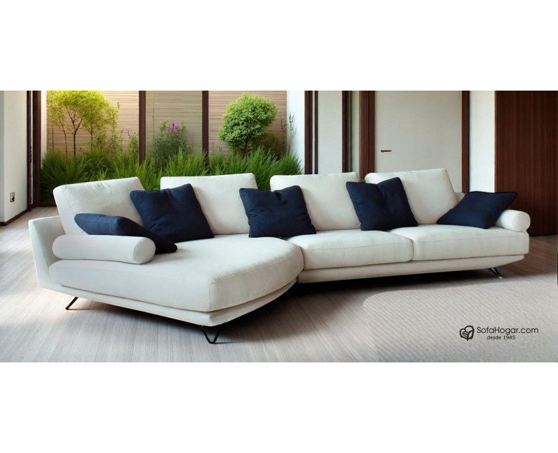 Sofá de Lujo Chaise Longue Curvo en Piel | Diseño Exclusivo y Elegante