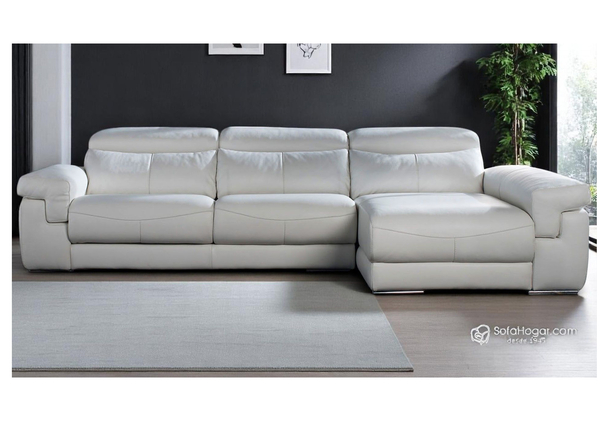 Sofas Chaise Longue Piel Autentica Genuina - Asientos Deslizantes