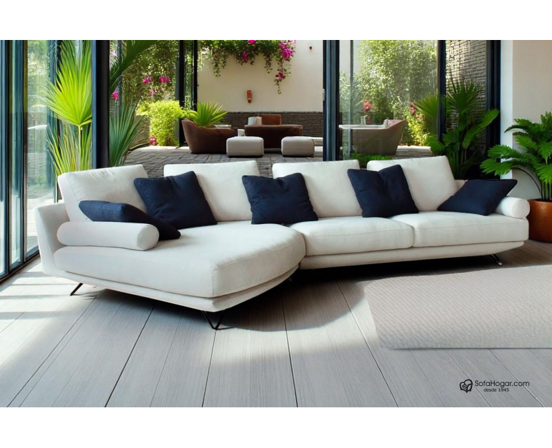 Sofá de Lujo Chaise Longue Curvo en Piel | Diseño Exclusivo y Elegante