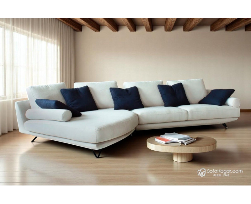 Sofá de Lujo Chaise Longue Curvo en Piel | Diseño Exclusivo y Elegante
