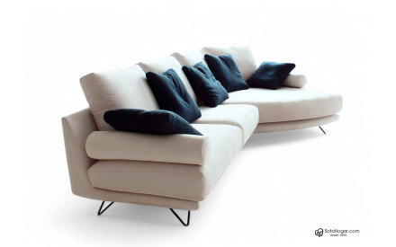 Sofá de Lujo Chaise Longue Curvo en Piel | Diseño Exclusivo y Elegante 2