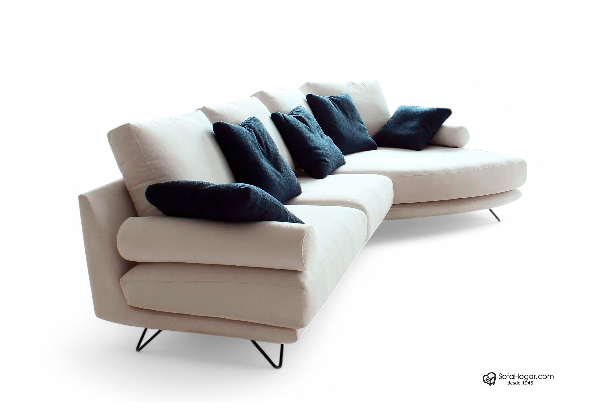 Sofá de Lujo Chaise Longue Curvo en Piel | Diseño Exclusivo y Elegante