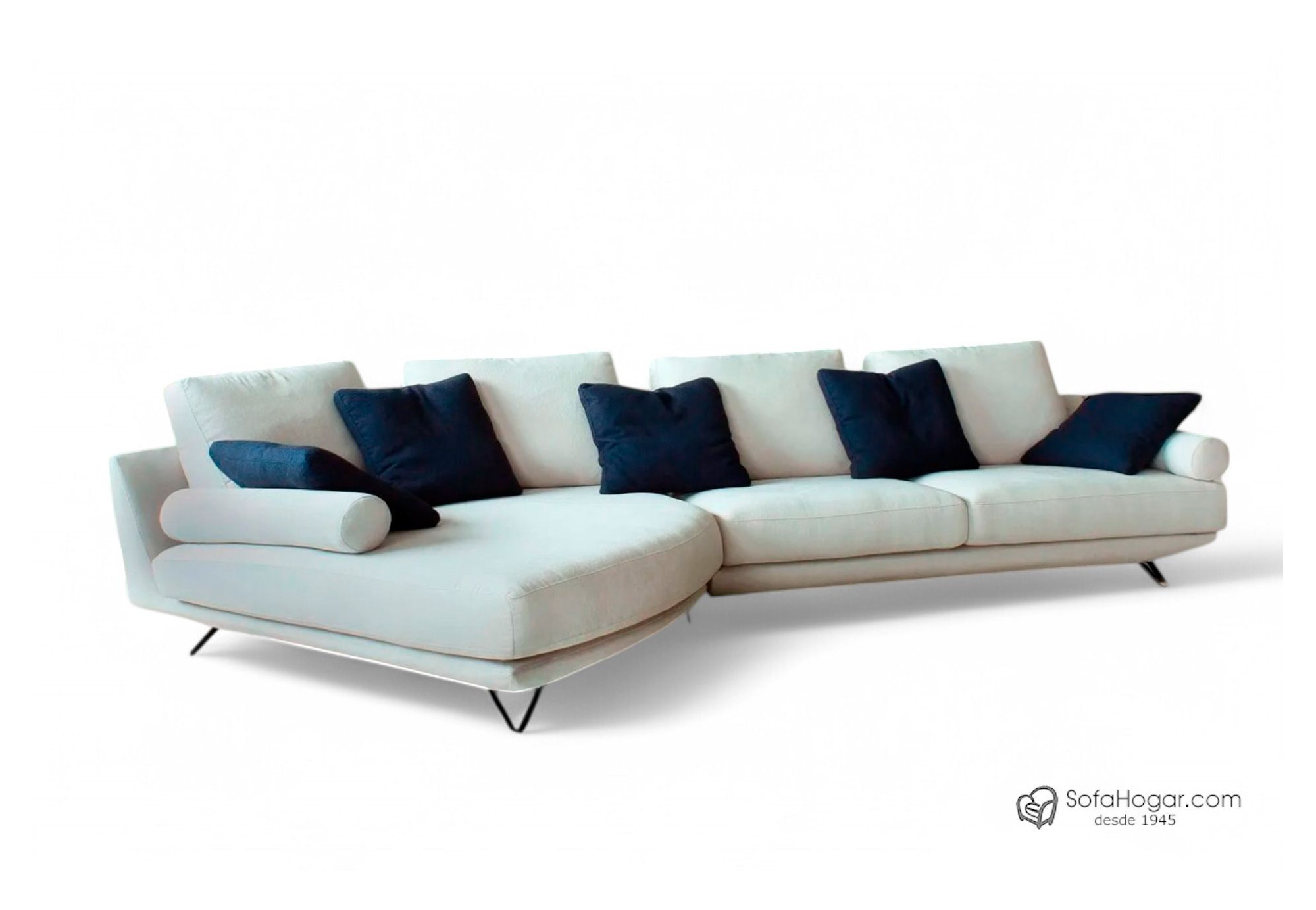 Sofá de Lujo Chaise Longue Curvo en Piel | Diseño Exclusivo y Elegante