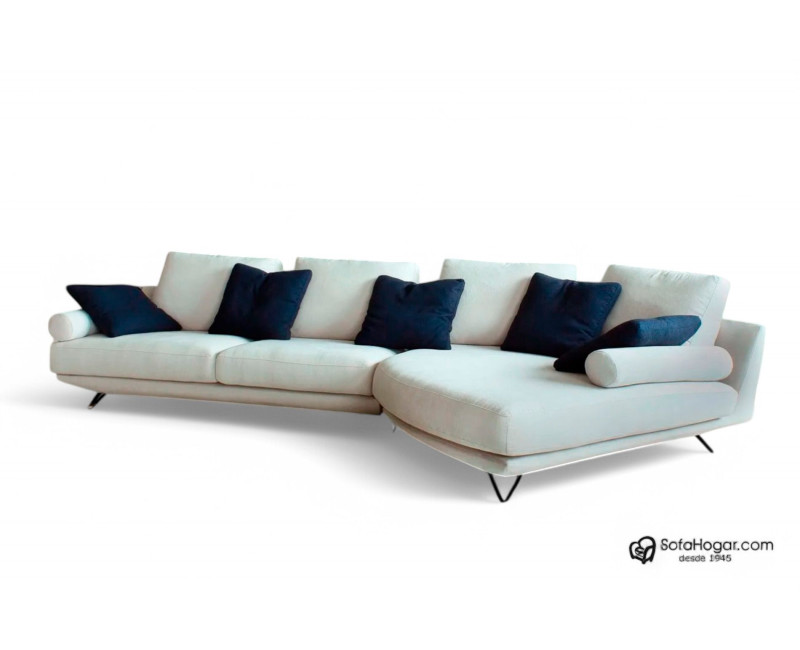 Sofá de Lujo Chaise Longue Curvo en Piel | Diseño Exclusivo y Elegante