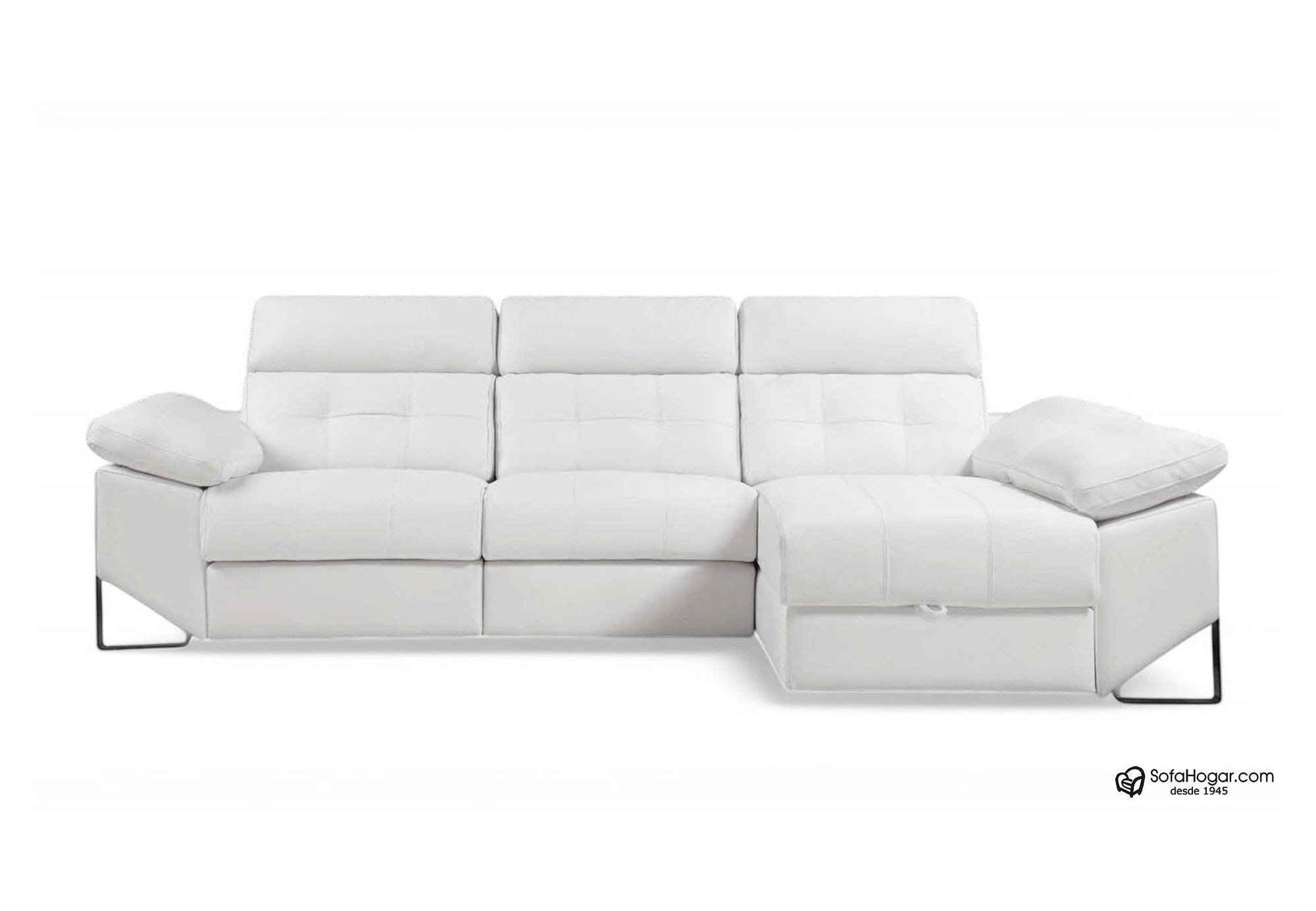 Sofá Chaise Longue Relax Eléctrico en Piel Natural-Modelo Luca Confort