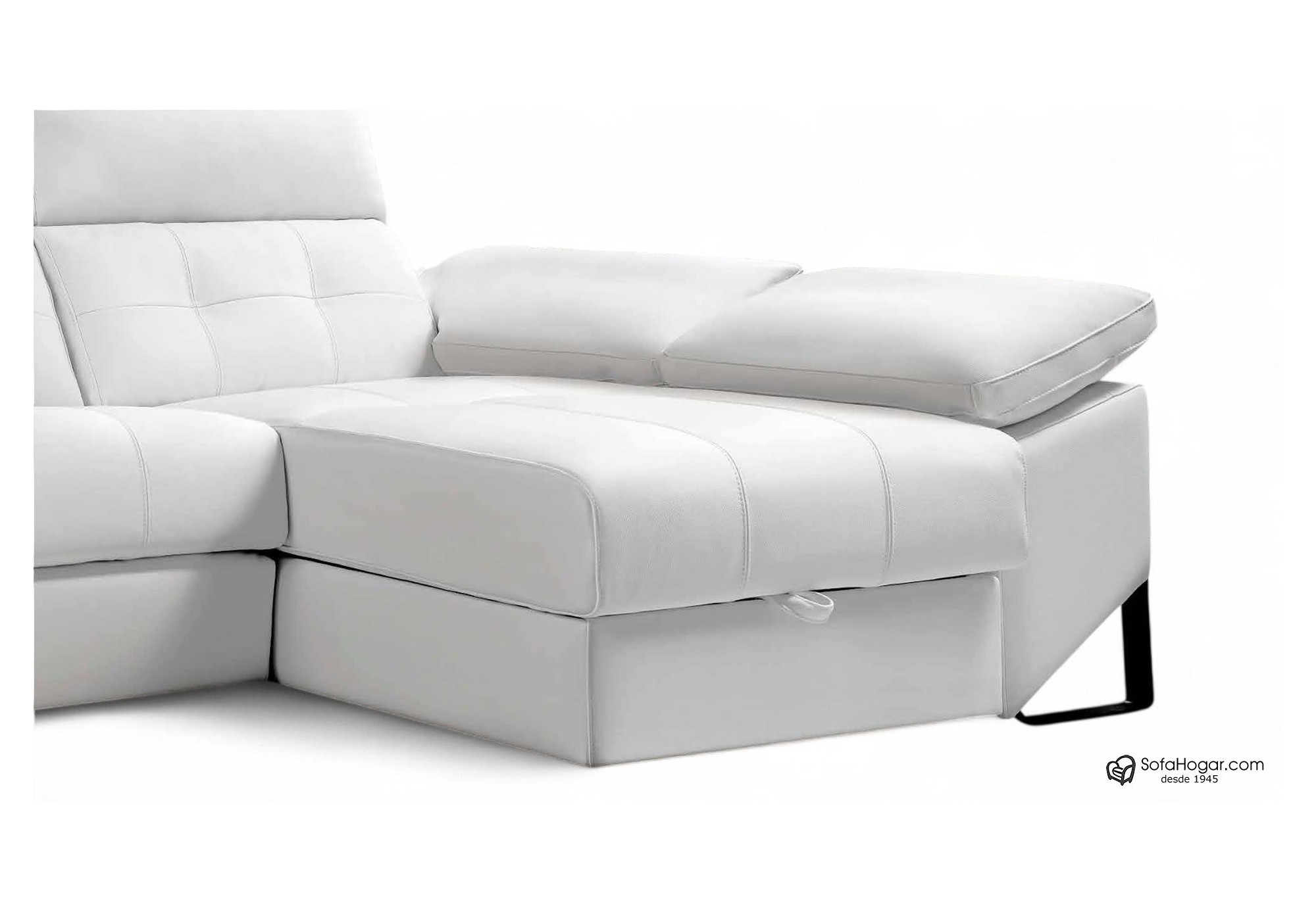 Sofá Chaise Longue Relax Eléctrico en Piel Natural-Modelo Luca Confort