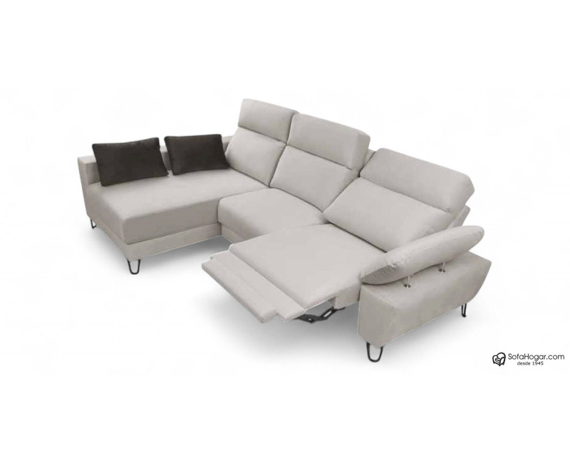 Sofá Chaise Longue Moderno – Piel Blanca y Diseño de Lujo