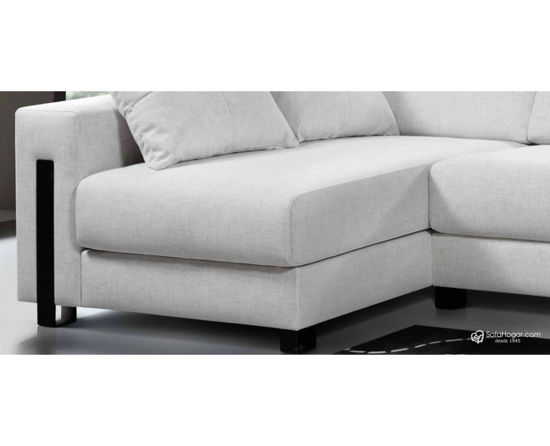 Sofá Chaise Longue Piel Natural con Asientos Deslizantes Carro