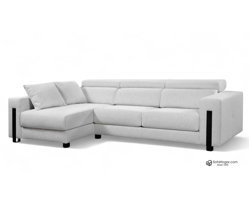 Sofá Chaise Longue Piel Natural con Asientos Deslizantes Carro