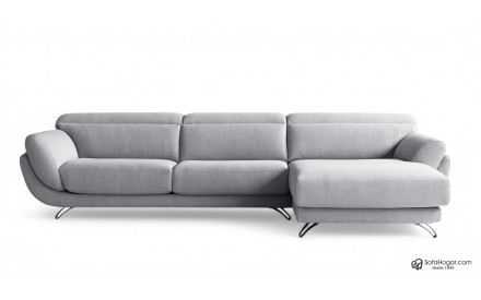 Sofá de Diseño en Piel con Chaise Longue y Asientos Deslizantes 2