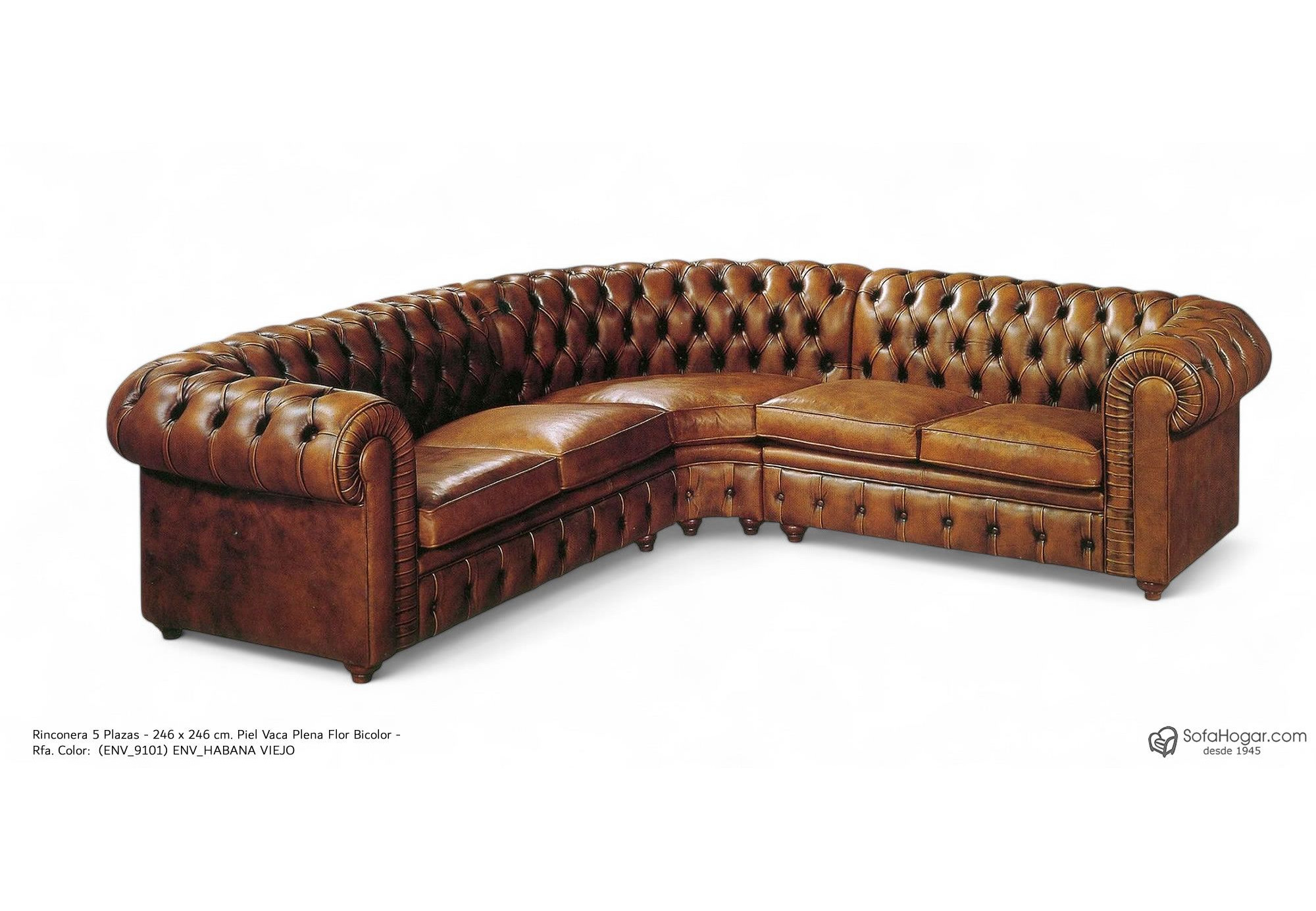 Rinconera Chesterfield Bicolor en Piel Clásica | Blasco 1945 – Artesanía de Lujo