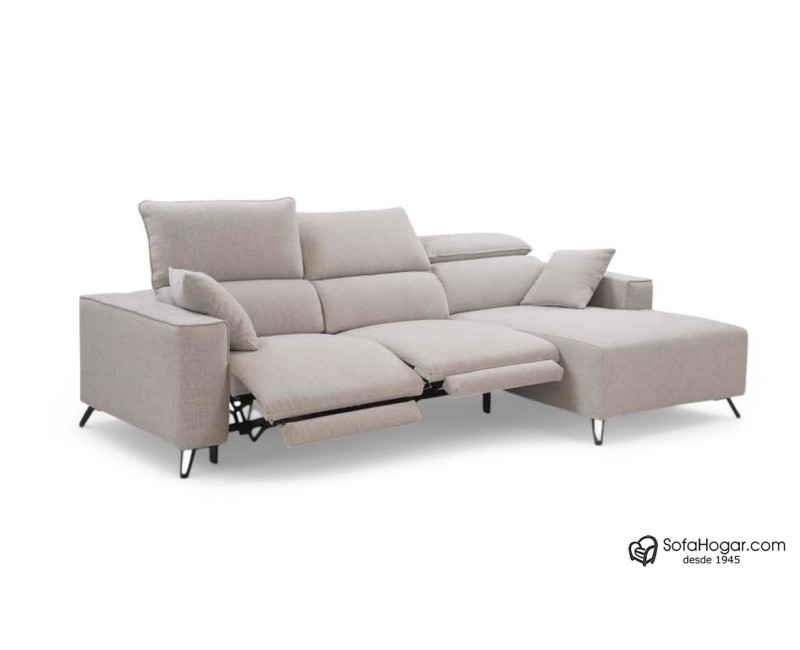 Sofá Chaise Longue Blanco de Piel de Lujo – Modelo ICARO Reclinable y Relax Motorizado