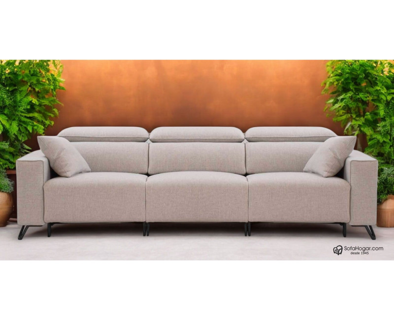 Sofá Chaise Longue Blanco de Piel de Lujo – Modelo ICARO Reclinable y Relax Motorizado
