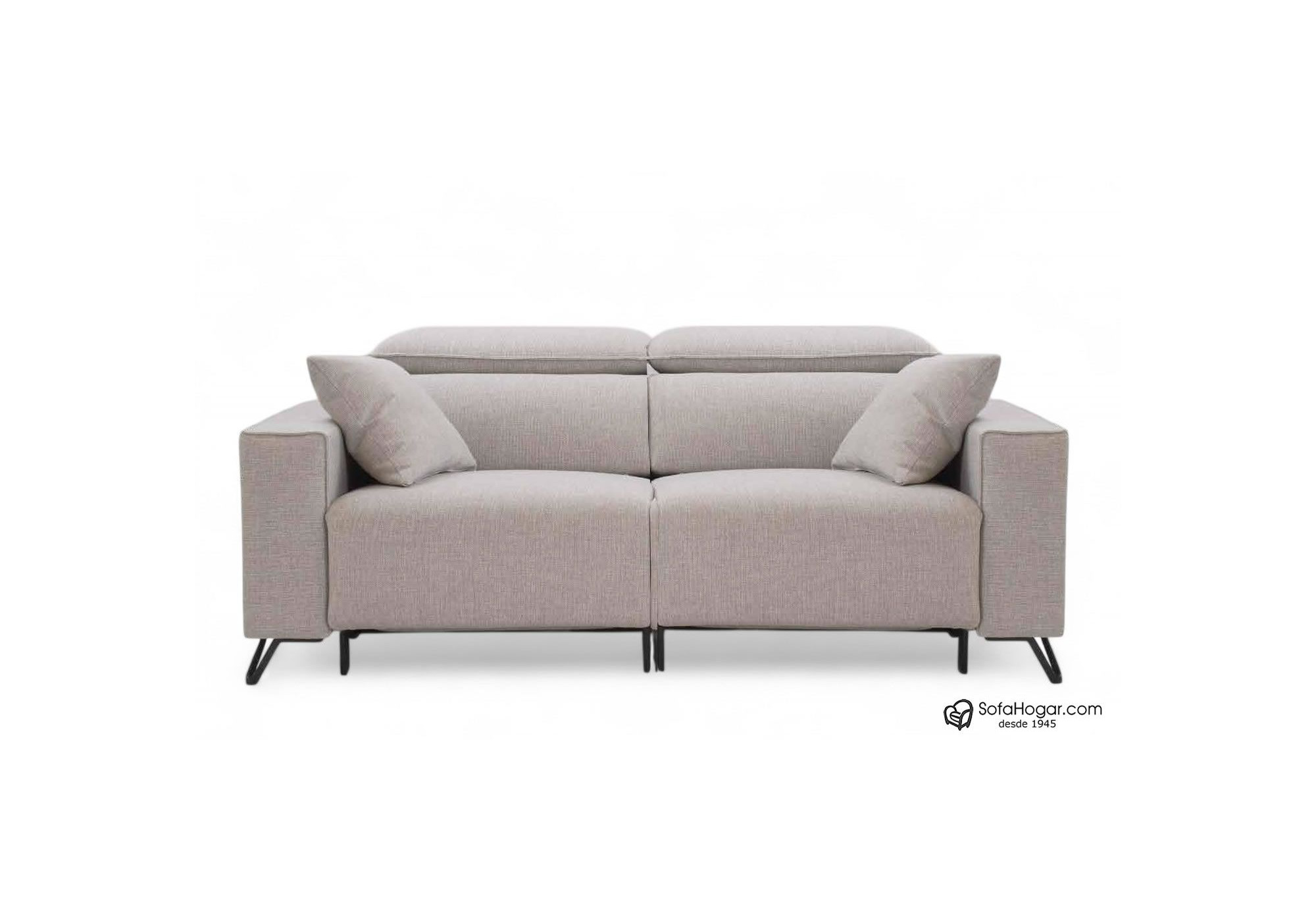 Sofá piel moderna blanco o chocolate ICARO | Asiento deslizante o relax