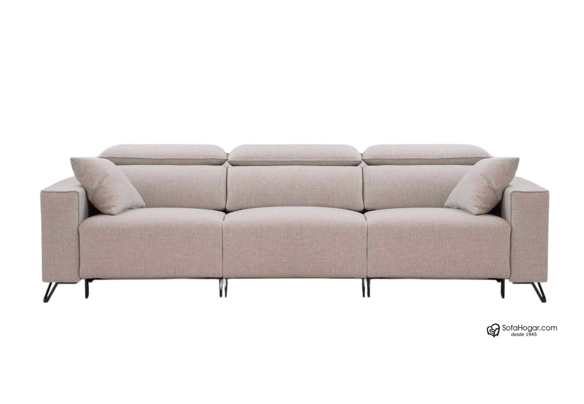 Sofá piel moderna blanco o chocolate ICARO | Asiento deslizante o relax