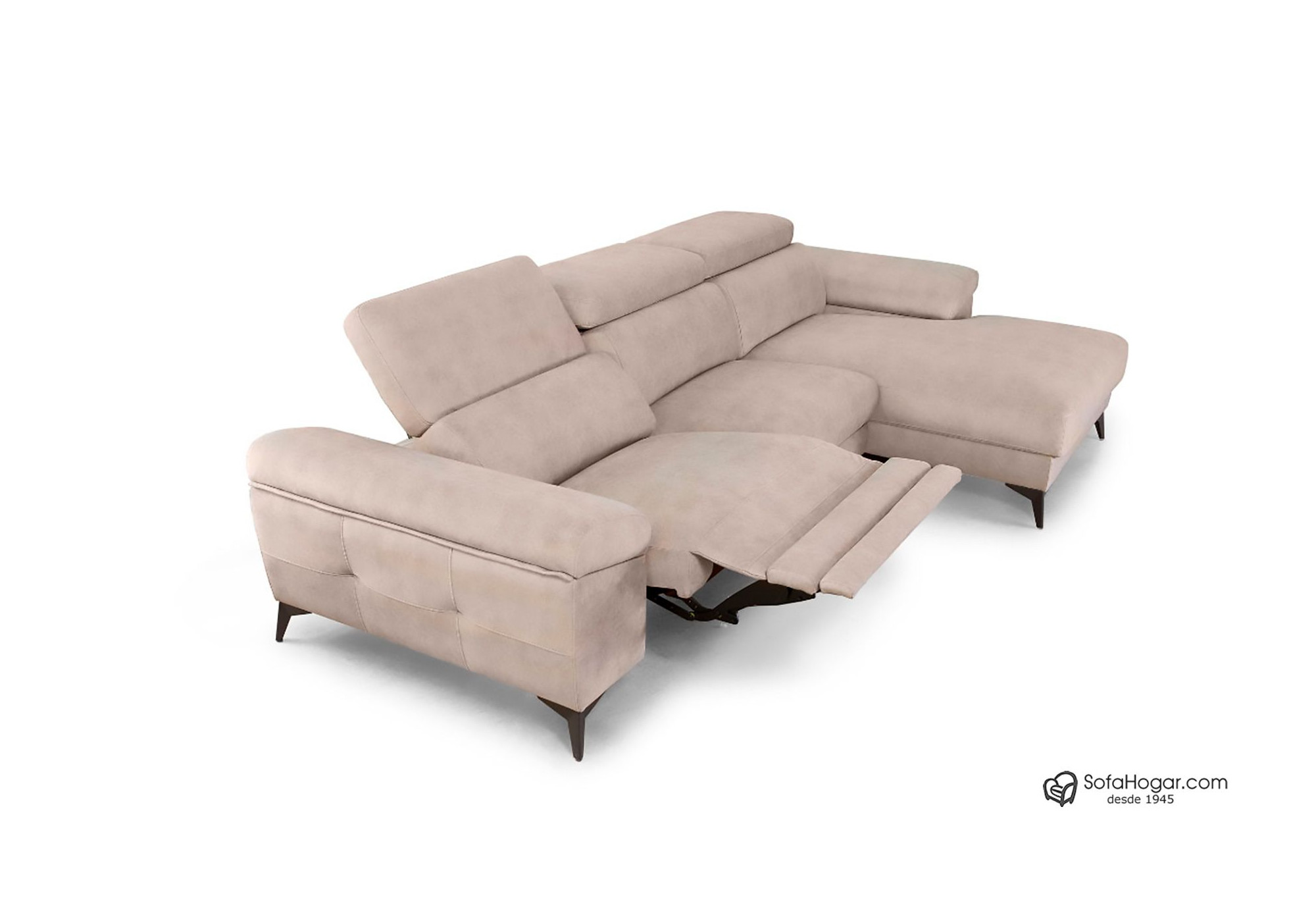 Sofá Chaise Longue piel auténtica relax o fijo | Modelo Naira
