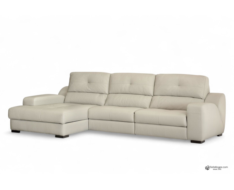 Sofá chaiselongue en piel de vaca TABURETE | Cheslongue piel Premium